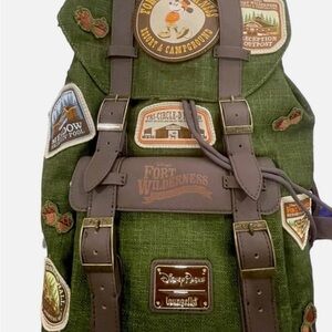 Disney Fort Wilderness Campground Mickey Patches Canvas Loungefly Backpack